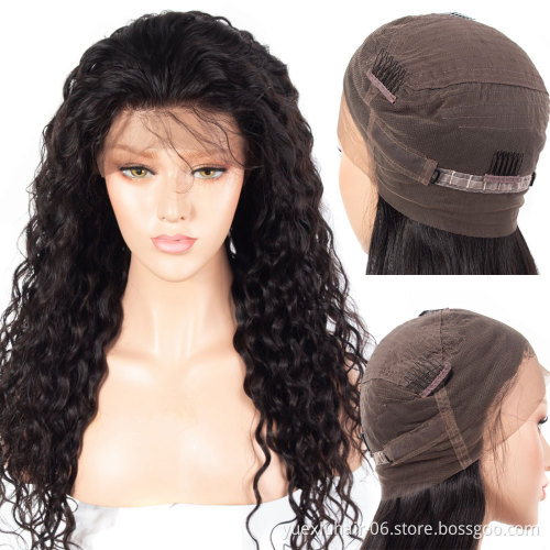 Pre Plucked Hairline Cuticle Aligned Virgin Hair Water Wave Frontal Lace Wig Raw Indian Cuticle Aligned Hair Wig Manufacture